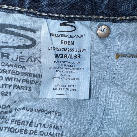 Silver Eden Women’s 28 Lowrise Blue Bootcut Faded Embroidered Pockets Denim - Picture 5 of 8